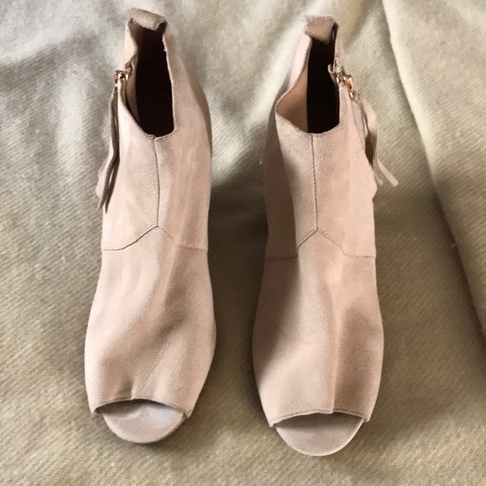 Dolce vita suede peep toe wedge booties